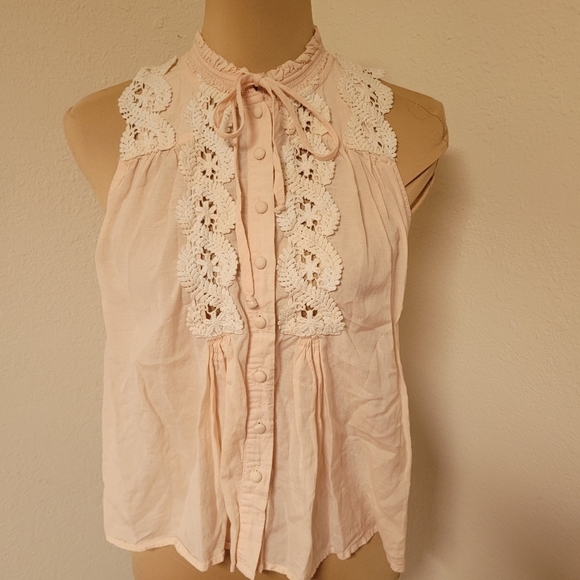 Free People Tops - Free People Blush Pink Top With Lace